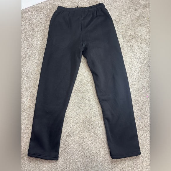 Alo Cotton Drawstring Black Sweatpants Black Logo Straight Leg loungewear - Picture 9 of 10